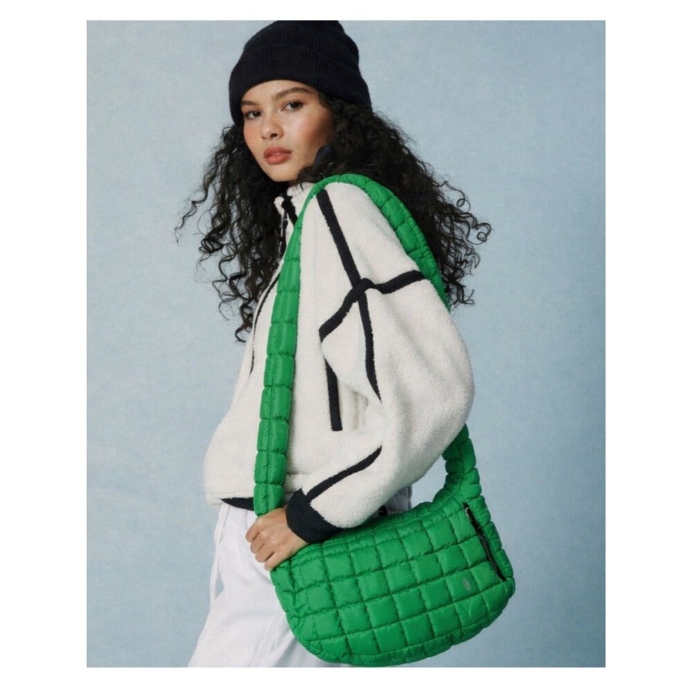 FP Movement Quilted Puffer Shoulder Bag Kelly Green Mini Crossbody NWT